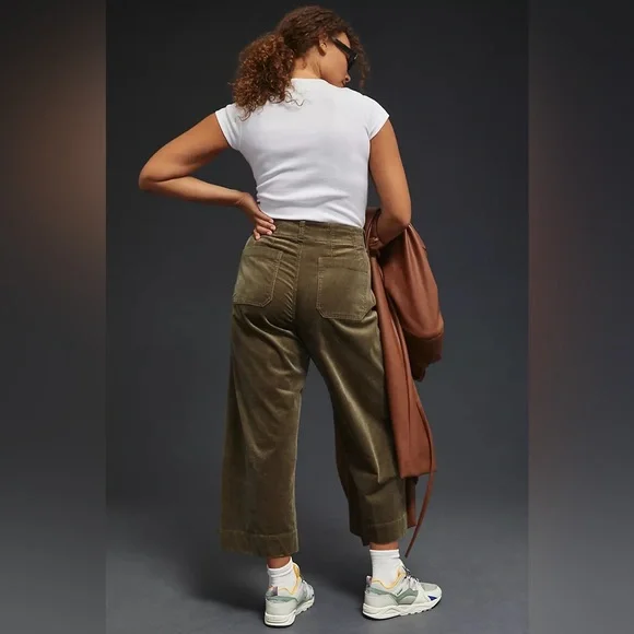 Anthropologie The Colette Cropped Wide-Leg Pants in Navy- 18W - NWT! - Picture 9 of 9